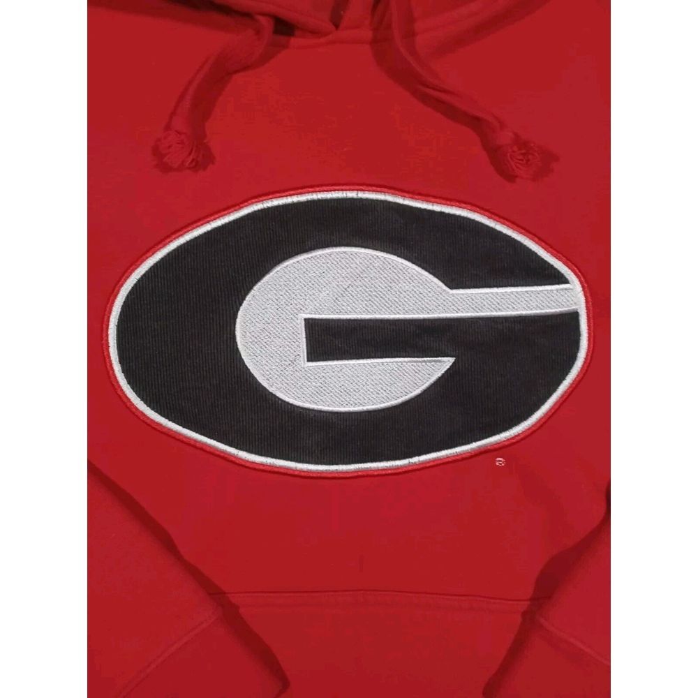 Georgia Bulldogs Hoodie Mens M Red Pullover Embroidered Logo VTG - Picture 3 of 5